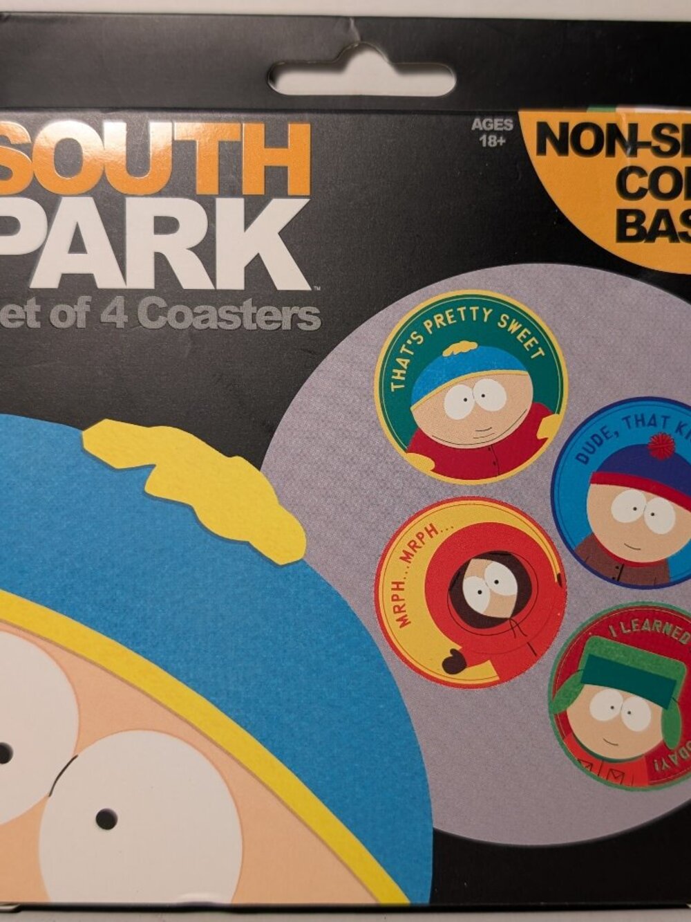 South Park Set of 4 Metal Coasters Non-Slip Cork Base Official Collectibles